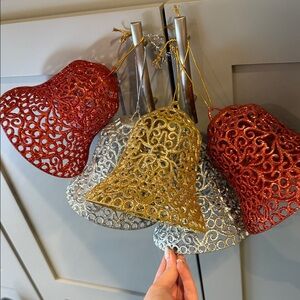 Festive Red, Gold, and Silver Hanging Bells bundle 5